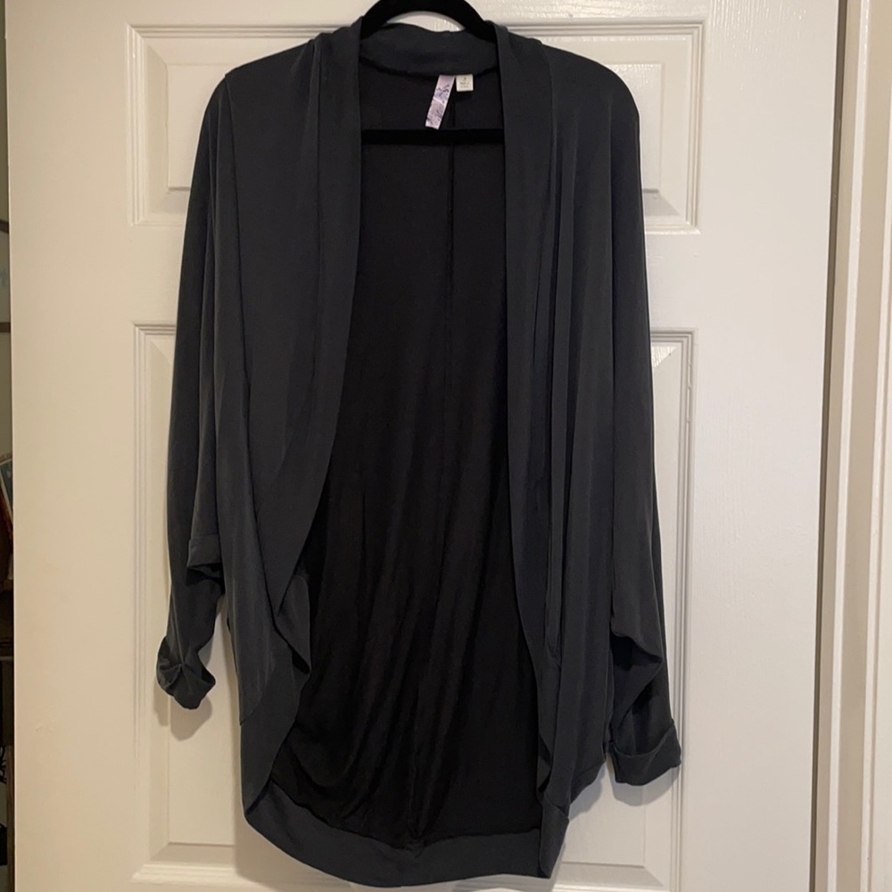 Long, lightweight, black cardigan.